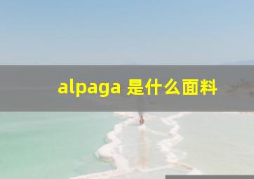 alpaga 是什么面料